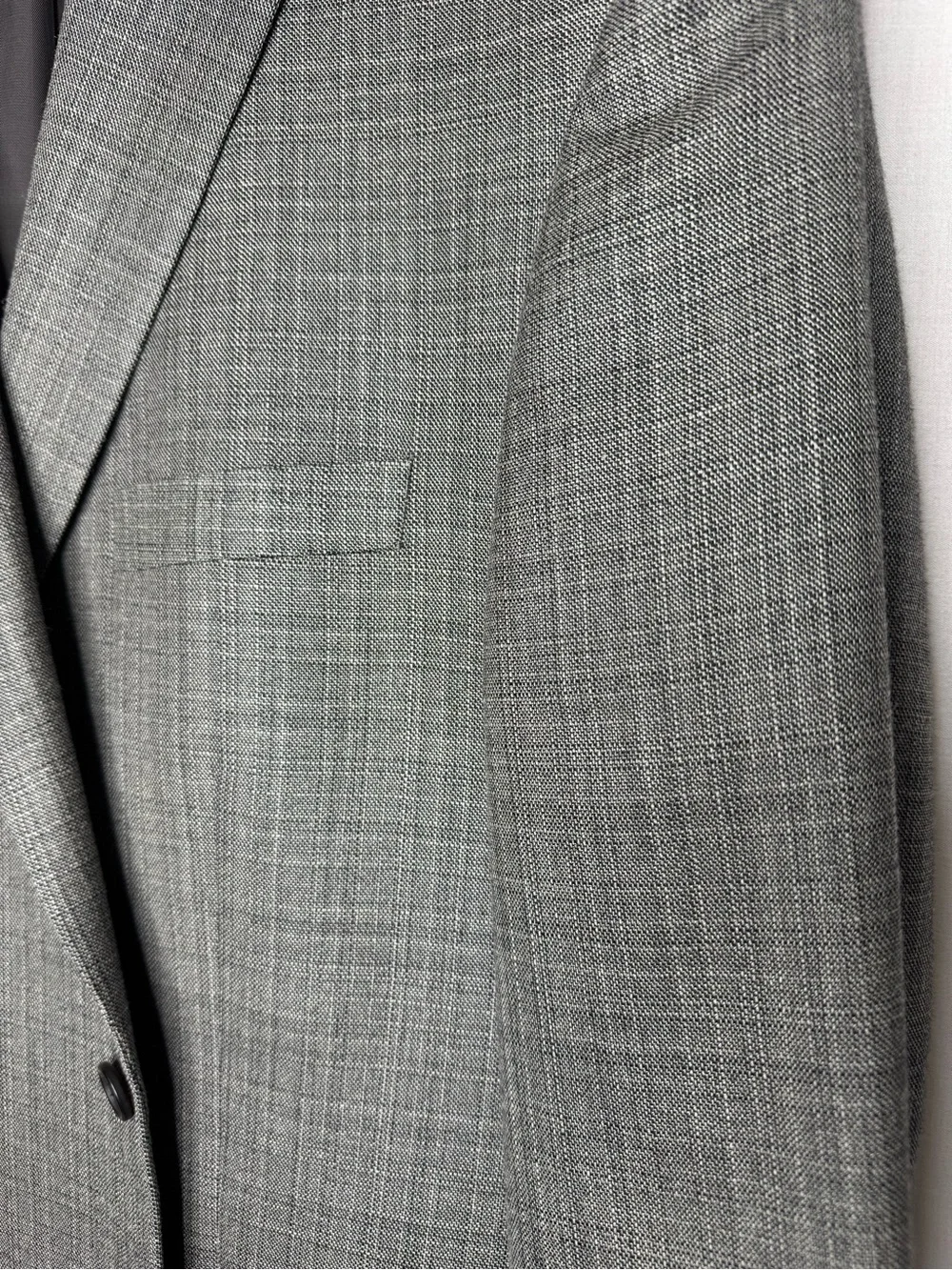 Ralph Lauren Mens Silk Wool Suit Coat Blazer 46R Gray Tonal Subtle Windowpane